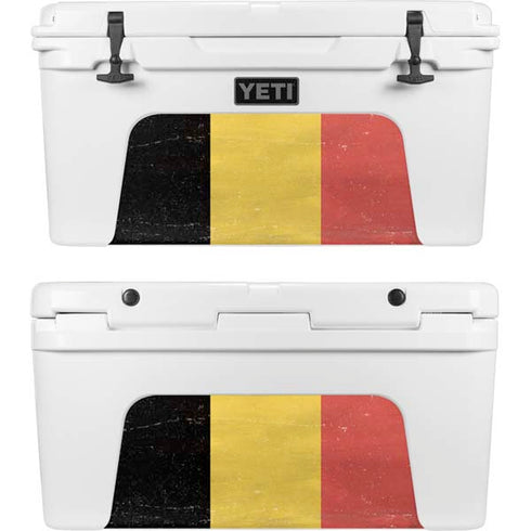 Belgium Flag Distressed YETI Tundra 65 Hard Cooler Skin